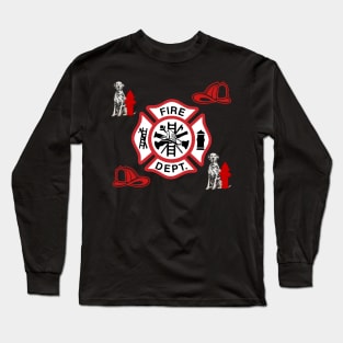 Firefighter Gifts, Maltese Cross Emblem Long Sleeve T-Shirt